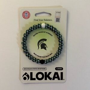 New Lokai Michigan State Spartans Green Beaded Bracelet unisex Large MSU wear